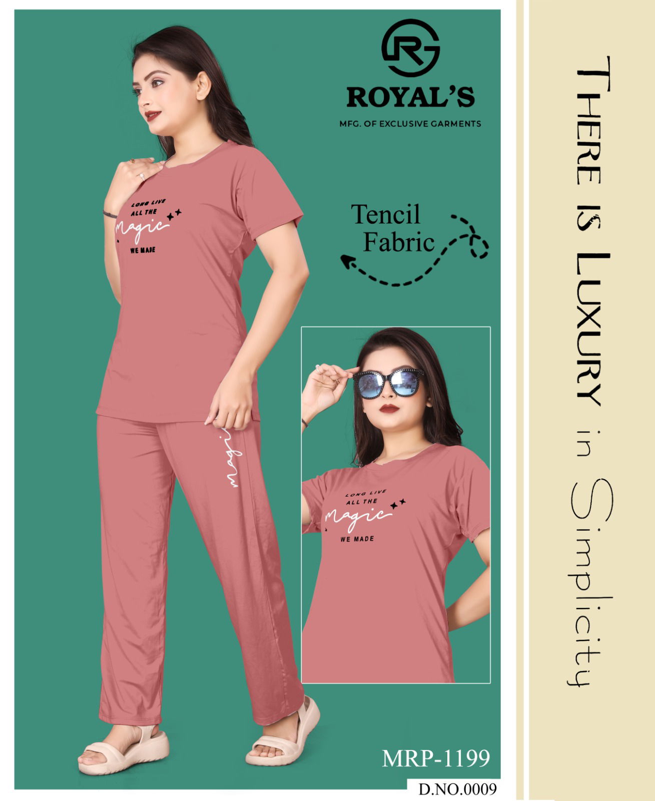 Royals Tencil Lycrat Night Suit Wholesale Online